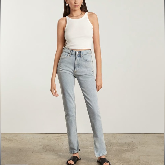 Everlane The Cheeky Split-Hem Jean Vintage Light Wash Size 29 Organic Cotton - Picture 2 of 15